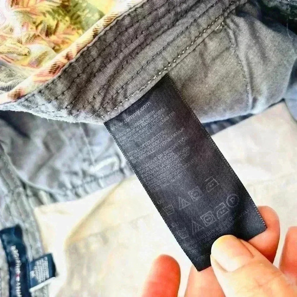 Tommy Hilfiger Beach Palm Graphic Floral Cotton Flat Front Chino Shorts Size 34 - Picture 13 of 15